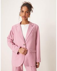 Y.A.S - Oversized Blazer With Tortoise Shell Button Detail Co-ord - Lyst