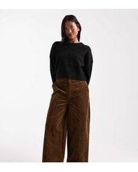 ASOS - Asos Design Petite Cord Wide Leg Ankle Grazer Trousers - Lyst