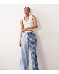 ASOS - Asos Design Tall Woven Spliced Pajama Pants With Double Waistband - Lyst