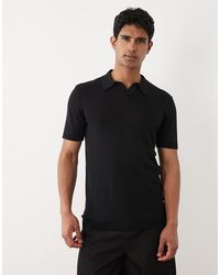 Blend - Cotton-mix Knitted Regular Fit Open Collar Polo - Lyst