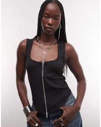 Weekday - Square Neck Zip Through Corset Top - Lyst