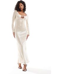 The Frolic - Exclusivité - - robe longue moulante nouée devant à sequins - Lyst
