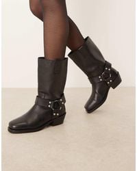 ASOS - Cyrus Leather Harness Knee Boots - Lyst