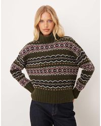 Barbour - Helen Knitted Turtle Neck Fairisle Jumper - Lyst