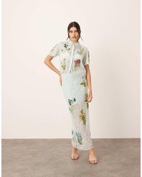 ARRANGE - Falda Midi Con Patrón Floral Y Adornos De Encaje De (Parte De Un Conjunto) - Lyst