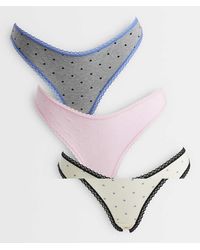 ASOS - Faye 3 Pack Heart Print Thong With Lace Trim - Lyst
