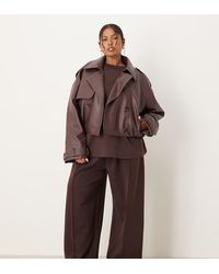 ASOS - Asos Design Curve Interlock Wide Leg Trouser - Lyst