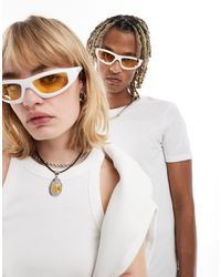 Vans - Felix - occhiali da sole bianchi con lenti cuoio - Lyst