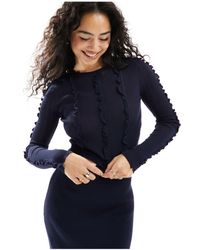 ASOS - Knitted Top With Frill And Seam Detail - Lyst