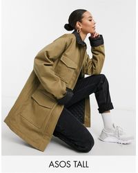 ASOS Tall Quilted Collared Shacket - Multicolour