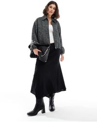 ONLY - Giacca Bomber Antracite A Spina Di Pesce Con Spalla Scesa - Lyst