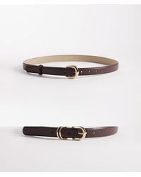 Pieces - Set Van 2 Riemen Met Goudkleurige Gesp - Lyst