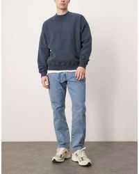 Abercrombie & Fitch - Vaqueros De Pernera Recta Con Lavado Azul De - Lyst