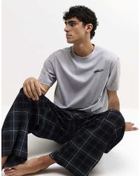 River Island - Check Trousers Loungewear Set - Lyst