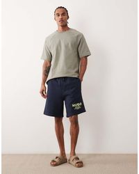 HUGO - Loose Fit Shorts With Logo Print - Lyst
