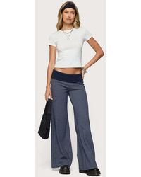 Edikted - Amarna Striped Fold Over Pants - Lyst