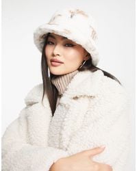 Juicy Couture - Printed Monogram Faux Fur Bucket Hat - Lyst