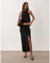 Mango - Santori Linen Mix Split Detail Midi Skirt Co-ord - Lyst