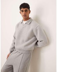 ASOS - Scuba Oversized Boxy Polo Sweatshirt - Lyst