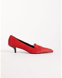 ASOS - Strike Premium Hair On Real Leather Loafer Kitten Mid Heels - Lyst
