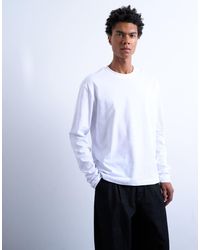 TOPMAN - Relaxed Cropped Fit Long Sleeve T-Shirt - Lyst