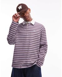 DOUBLE A by WOOD WOOD - Landon - polo en coton à rayures - lilas et - Lyst