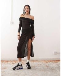 Collusion - Off Shoulder Sheer Maxi Dress - Lyst