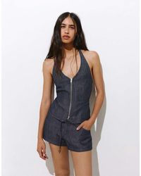 Pull&Bear - Denim Shorts With Belt - Lyst