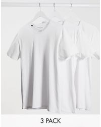 SELECTED 3 Pack Crew Neck T-shirt - White