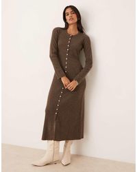 Nobody's Child - Button Up Knit Midi Dress - Lyst