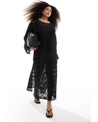 Renee Studio - Renée studio plus – exklusiv – langärmliges spitzen-maxikleid - Lyst