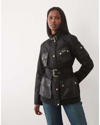 Barbour - Heritage Belted Wax Jacket With Pu Detail - Lyst