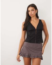 Motel - Lasily Mouwloze Corsettop Van Poplin - Lyst