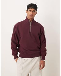ASOS - Premium Heavyweight Oversized Quarter Zip Sweatshirt - Lyst