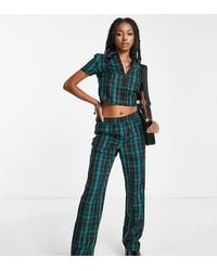 Collusion - Elegante Geruite Broek Met Elastische Taille - Lyst
