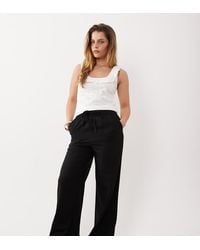 New Look - Linen Blend Wide Leg Trousers - Lyst