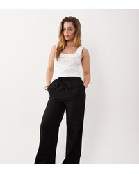 New Look - Broek Van Linnenmix Met Wijde Pijpen - Lyst