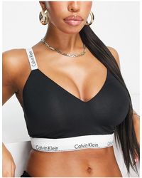 Calvin Klein - Coppe grandi - modern cotton - brassière nera leggermente foderata - Lyst