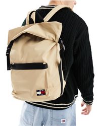 Tommy Hilfiger - Mochila color arena con parte superior enrollable daily - Lyst