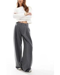 Stradivarius - Str Tailored Pleated Wide Low Waist Trouser - Lyst