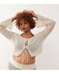 Noisy May - Crochet Tie Front Top Co-Ord - Lyst