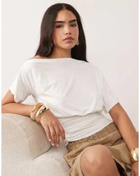 Missy Empire - Soft Touch Off Shoulder Cinch Fitted Waist Top - Lyst