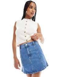 ASOS - Minirok Met Uitlopende Zoom En Hoge Taille, Deel Van Co-Ord Set - Lyst