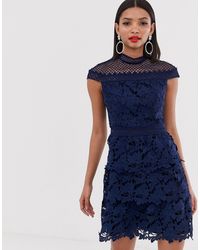 chi chi london lace a line mini dress with long sleeves