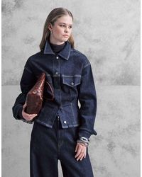 Mango - Flor 100% Cotton Cinched Waist Denim Jacket Co-Ord - Lyst
