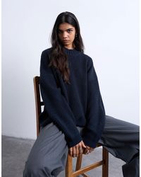 TOPSHOP - – schlichter, gerippter strickpullover - Lyst