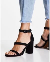 Ted Baker Suède Minimalistische Suède Sandalen Met Blokhakken In Grijs in  het Grijs - Lyst