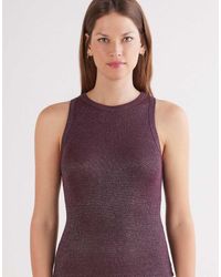 Intimissimi - Ribbed Lamé Cotton Vest Top - Lyst