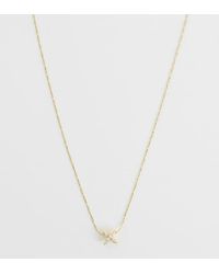 Orelia - Fine Pave Cross Collar Necklace - Lyst