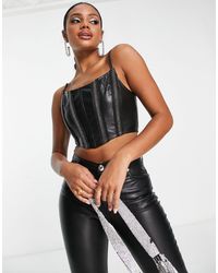 I Saw It First - Faux Leather Corset Top - Lyst